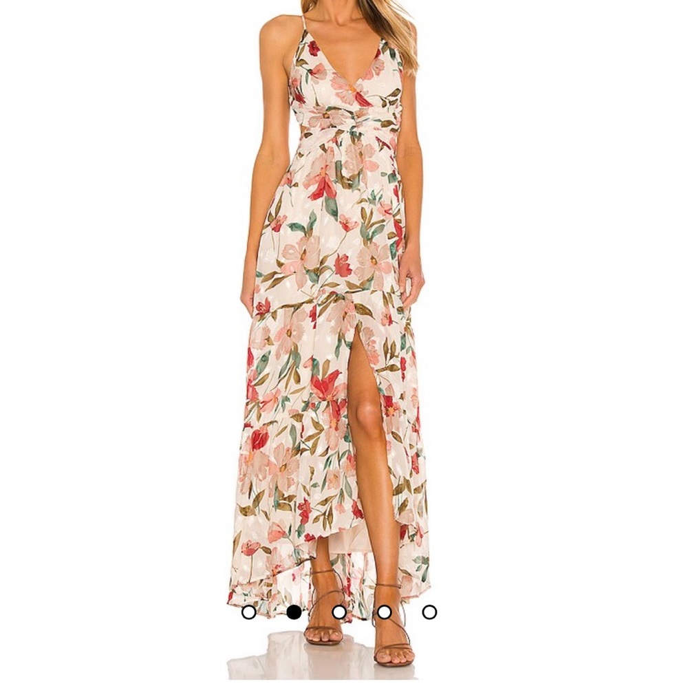 ASTR The Label Frolic Dress in Cream Ruby Floral Size XS